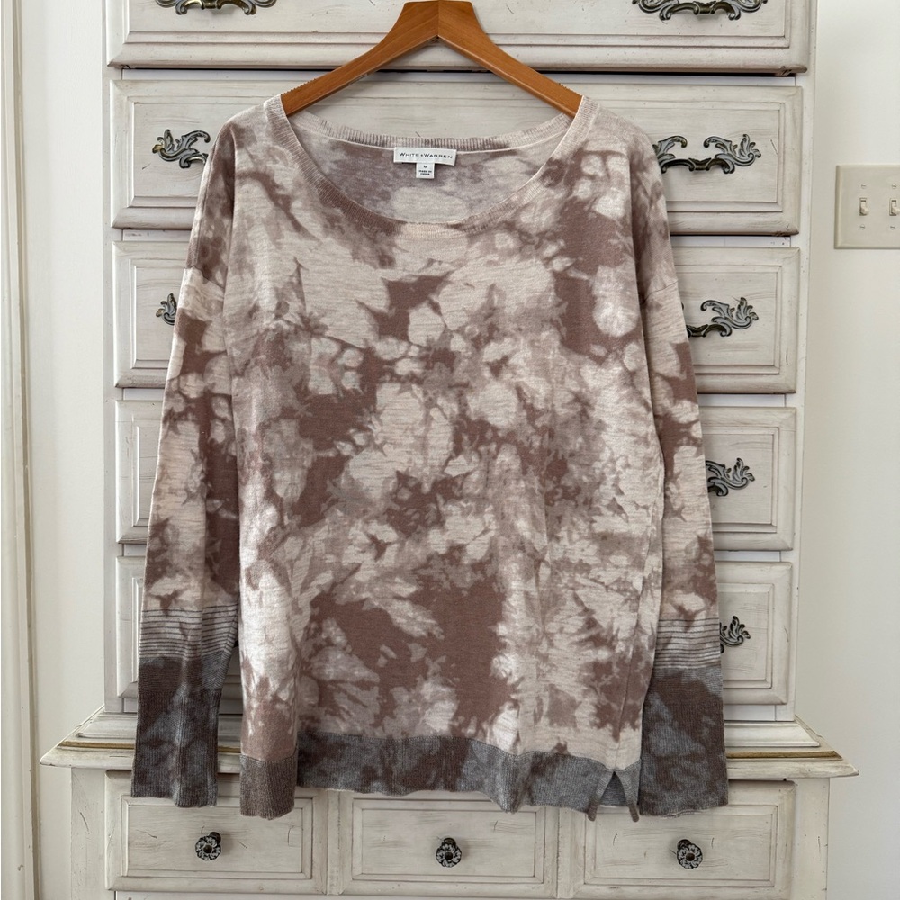 White + Warren Marble Cotton Sweater